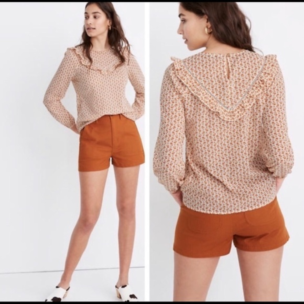 Madewell Ruffle-Yoke Prairie Top cottage core‎